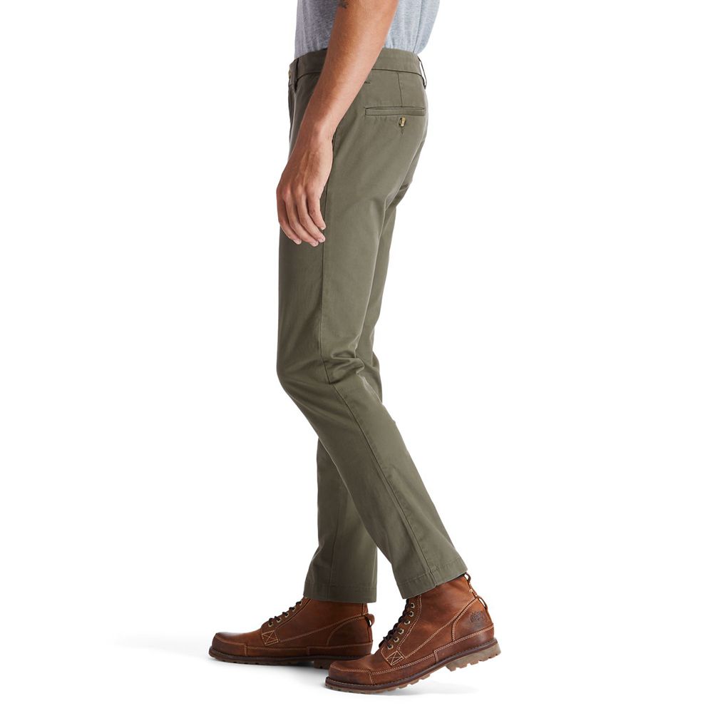 Pantalones Timberland Hombre Sargent Lake Slim Stretch Chino Verde Oliva - Chile RGQ-721368